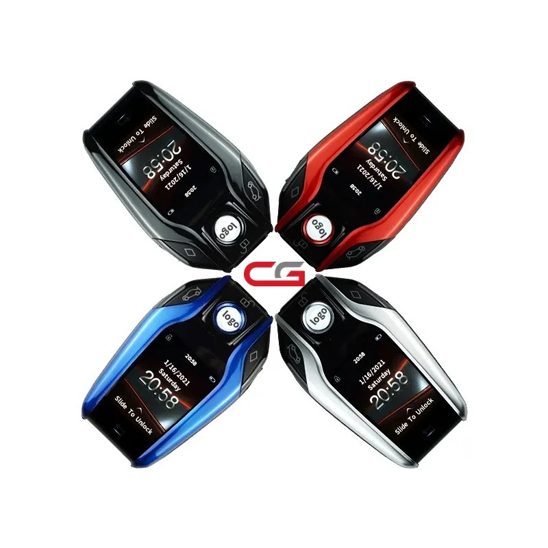 

Top Sales Vehicle Red Black Sliver Blue Smart Alarm Keys Display OEM Logo Auto Car Remote Control Start Stop LCD Key