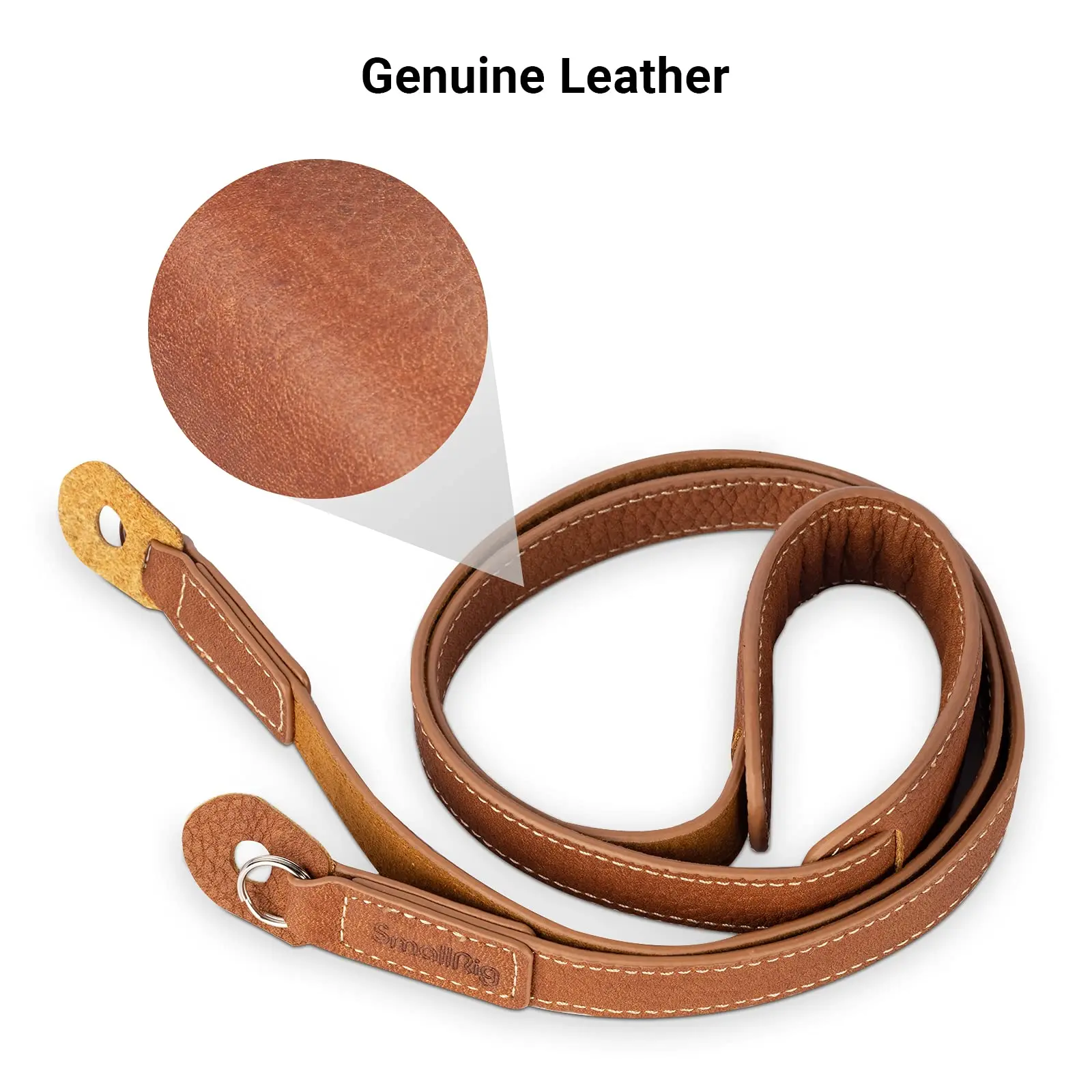 SmallRig Leather Camera Strap, Vintage Brown Genuine Leather Neck Shoulder Camera Strap 3485 for Canon, for Nikon, for Sony