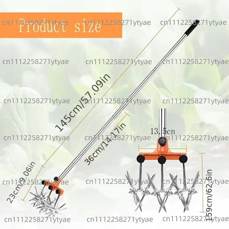 Adjustable Removable Hand Gardening Cultivator, Stainless Steel Rod for Easy Lawn Sowing and Soil Loosening, Gardening Hand