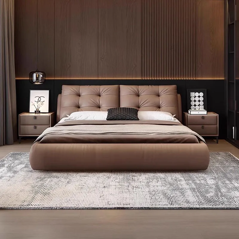 Letto per hotel alla moda Dormire sicuro Decorazione universale per la stanza del sole Letto italiano in legno di bellezza Risparmia spazio Letto Matrimoniale Mobili per la casa