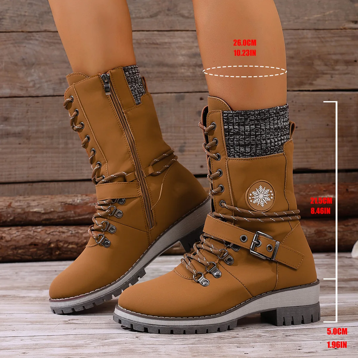 

New mid-calf women's boots for winter: round toe, square heel, comfortable and warm mid-calf boots