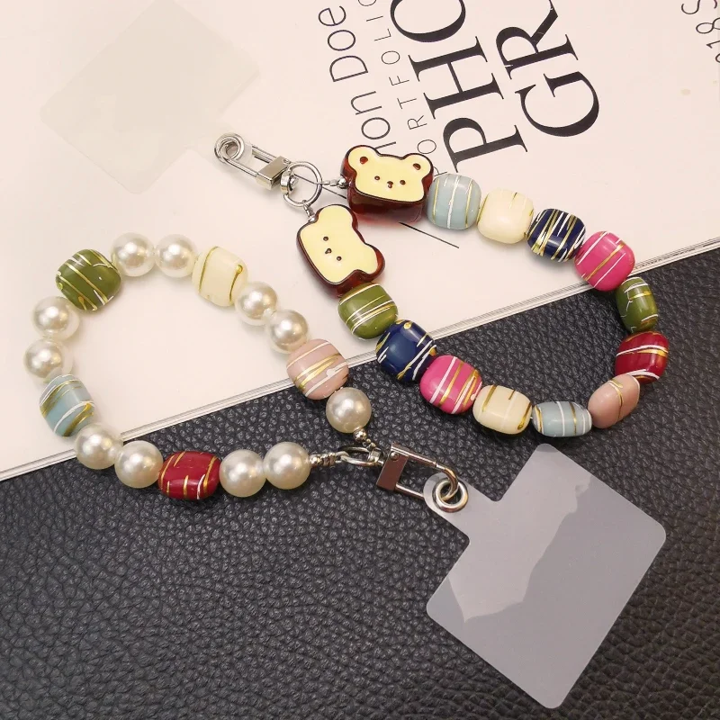 

МОБИЛЬНЫЙ ТЕЛЕФОН Lanyard портативный мультяшный милый медведь ручной бисер подвеска жемчуг кристалл фотобусина веревка для защиты от потери ремешок для телефона