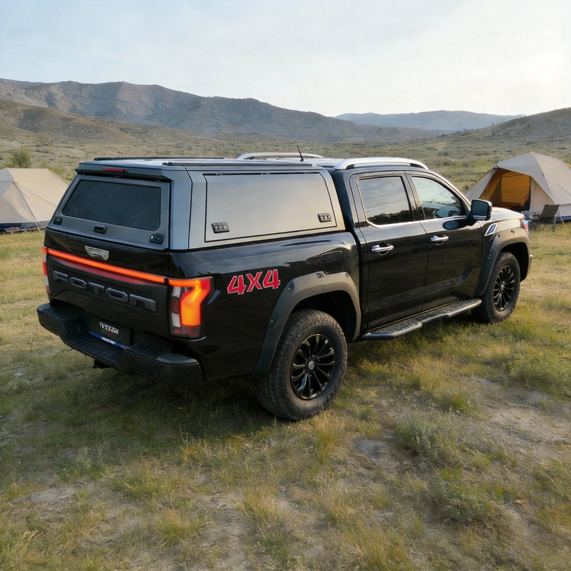 Best 4x4 Waterproof Aluminum Alloy Steel Pickup Hardtop Topper Camper Truck Canopy with Rack for Foton Tunland V9