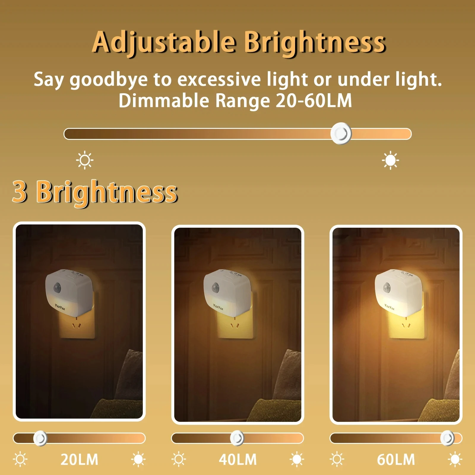 Mini LED Night Light PIR Motion Sensor Bedside Nightlights US EU Plug For Livingroom Bathroom Corridor Closet