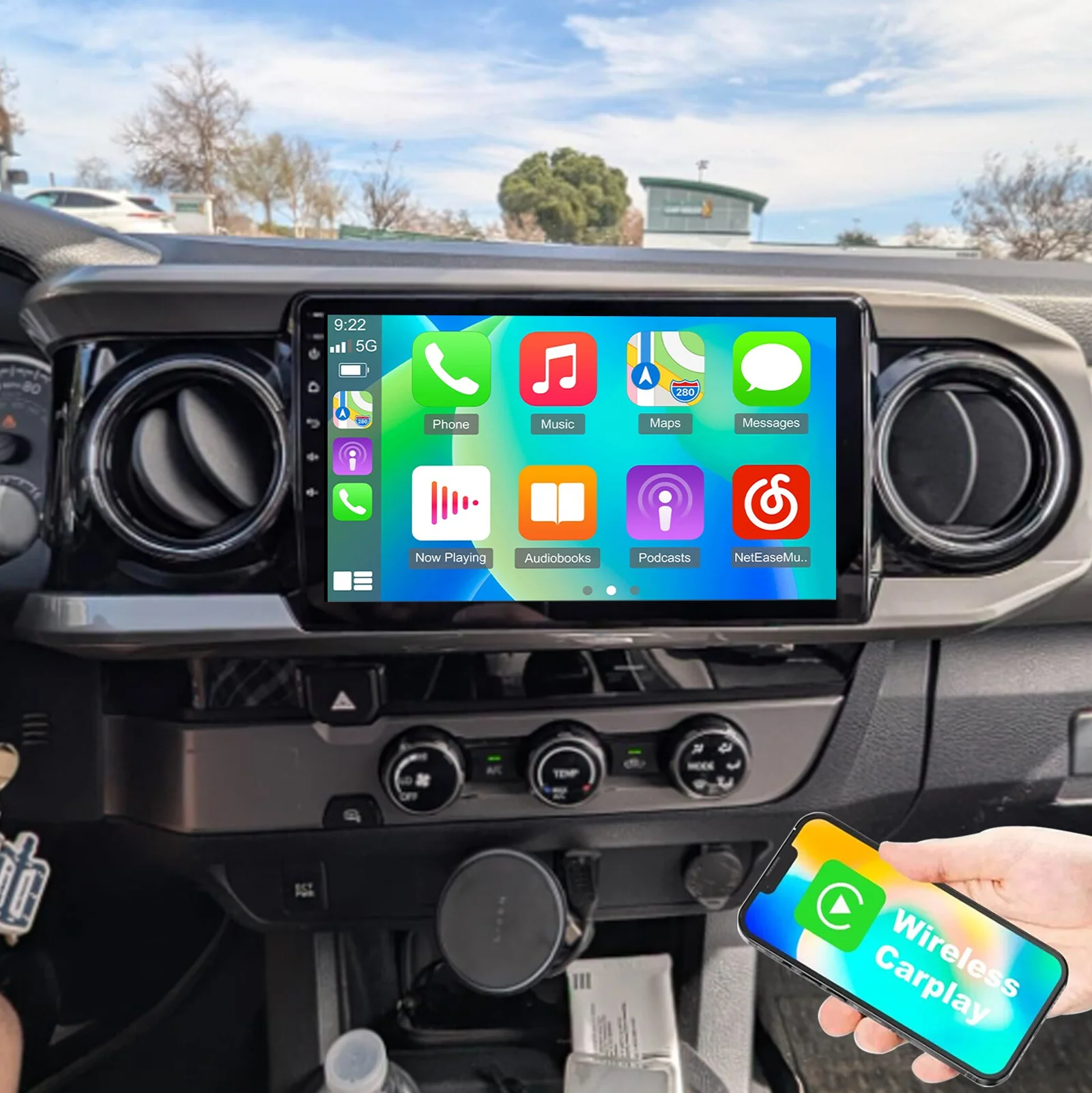 MOPECT 4+64GB Car Stereo Android 15 For Toyota Tacoma 2016-2021 Carplay Car Radio Multimedia Player GPS Navigation Screen