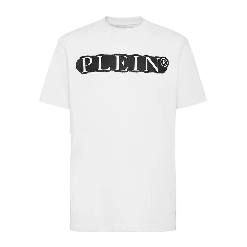 SS Spray Effect Print Luxury Trendy Brand T-Shirt Cotton Graphic Tee Men Women Summer Streetwear