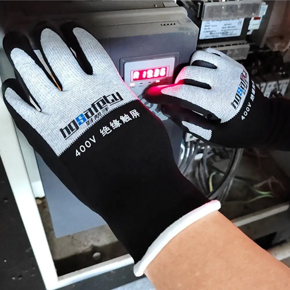 Ultrathin Electrician Insulating Gloves Withstanding Voltage 400V/500V Rubber Touch Screen Insulation Glove Industrial