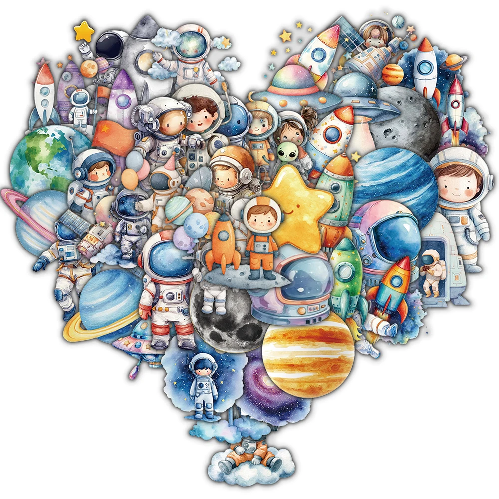50PCS Space Astronaut Ausdrücke Aufkleber Laptop Ästhetische Stationäre Gitarre Gepäck Gitarre Weltraum Vinyl Aufkleber Skateboard