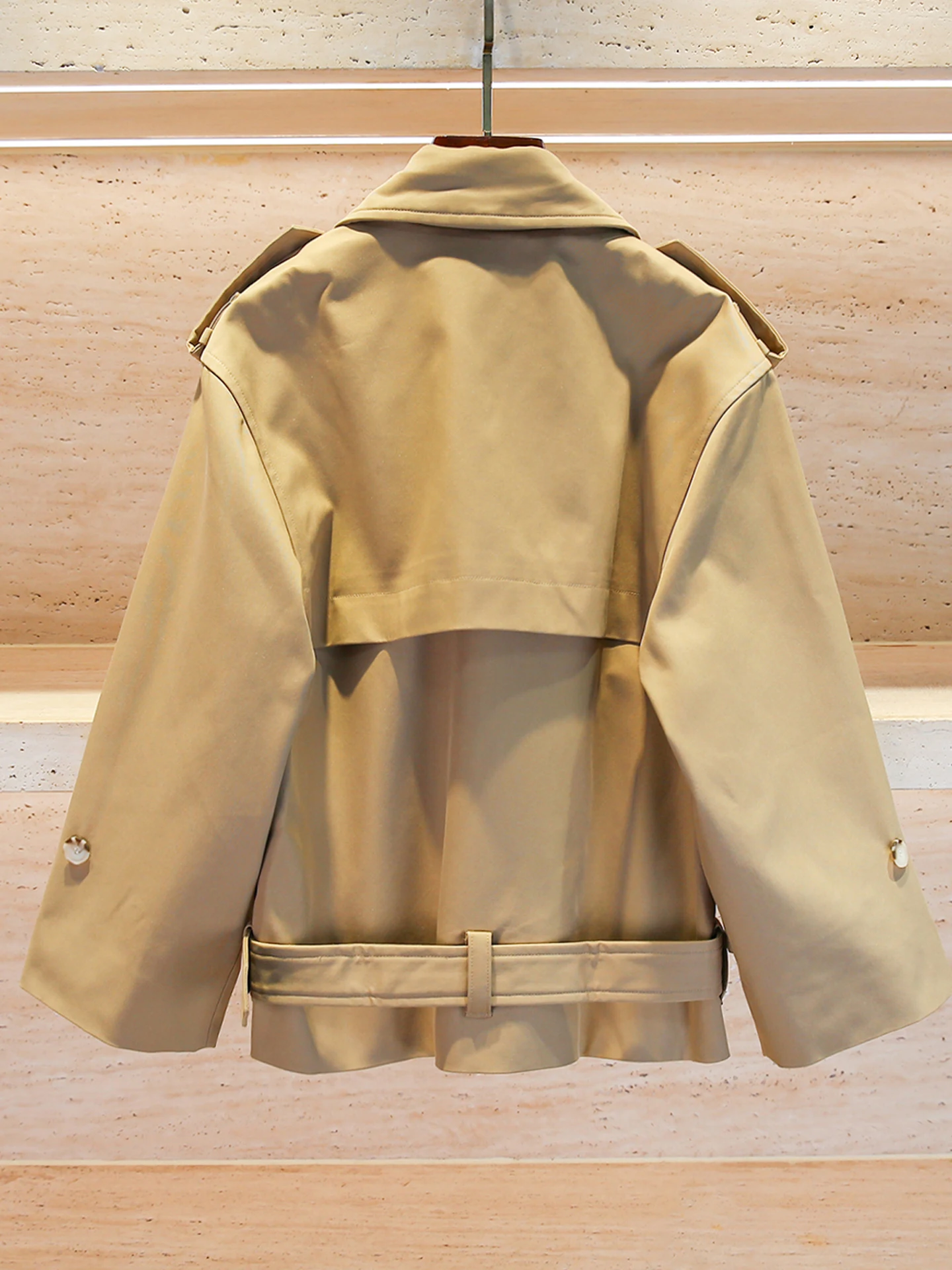 

High-End Women's ort Double-Breasted Workwear Sle Jaet Autumn 2025 Retro Utili Faion SP Home South Oil Outerwear