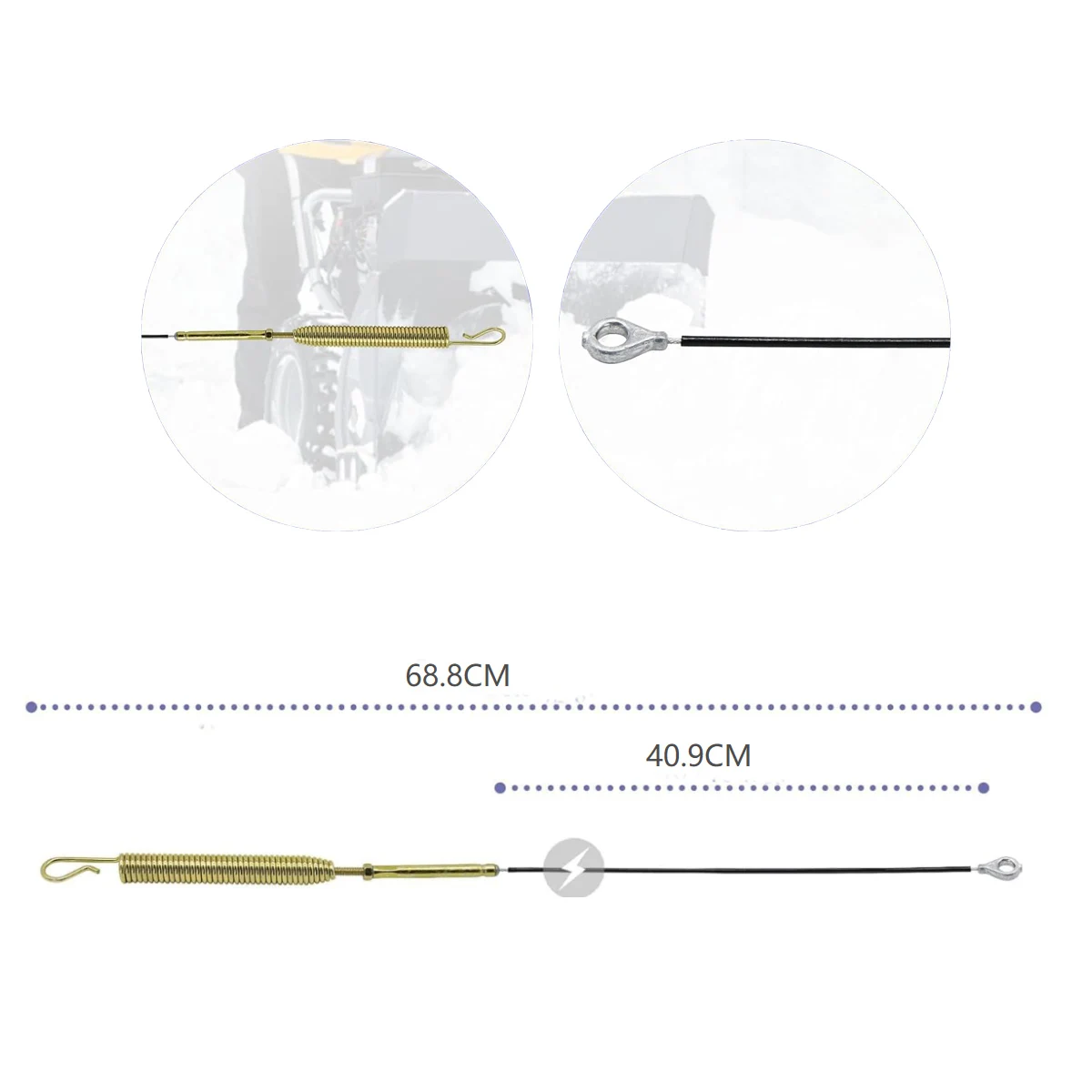 06900438 Upper Auger Cable For Ariens Compact 20 24 and Sno-tek 24 28 120V ST24 Snowblower