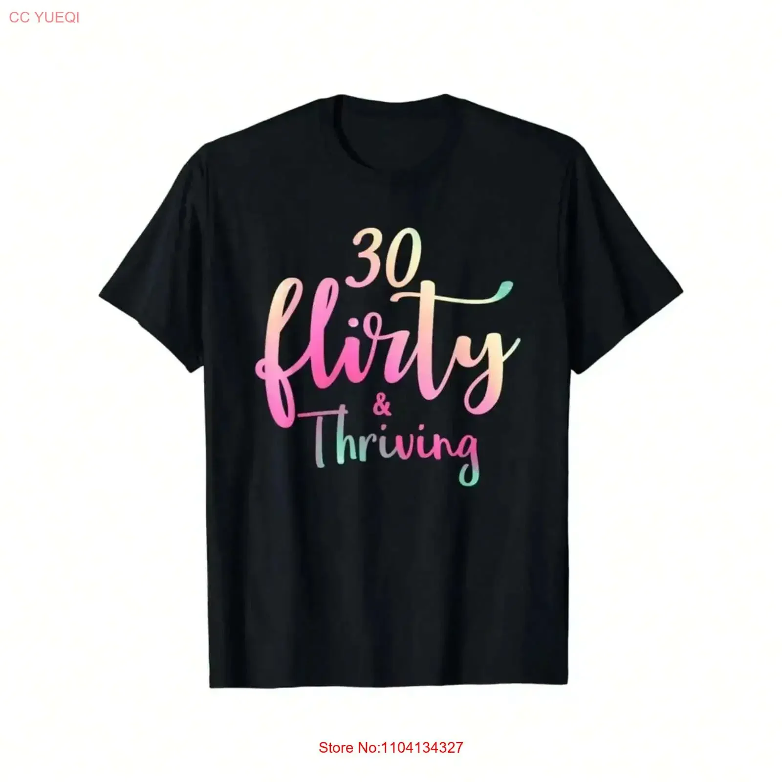 T-shirt 30 Thirty Flirty Thriving pour fête d'anniversaire 30 ans, style vintage délavé, décontracté et élégant, pour un usage quotidien, confortable et doux
