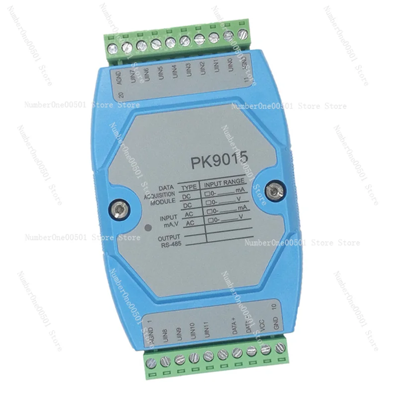 

PK9015 4/8/12 way Analog acquisition module AI input IO voltage and current 4-20MA 0-5V 0-10V to RS485 ModBus RTU communication