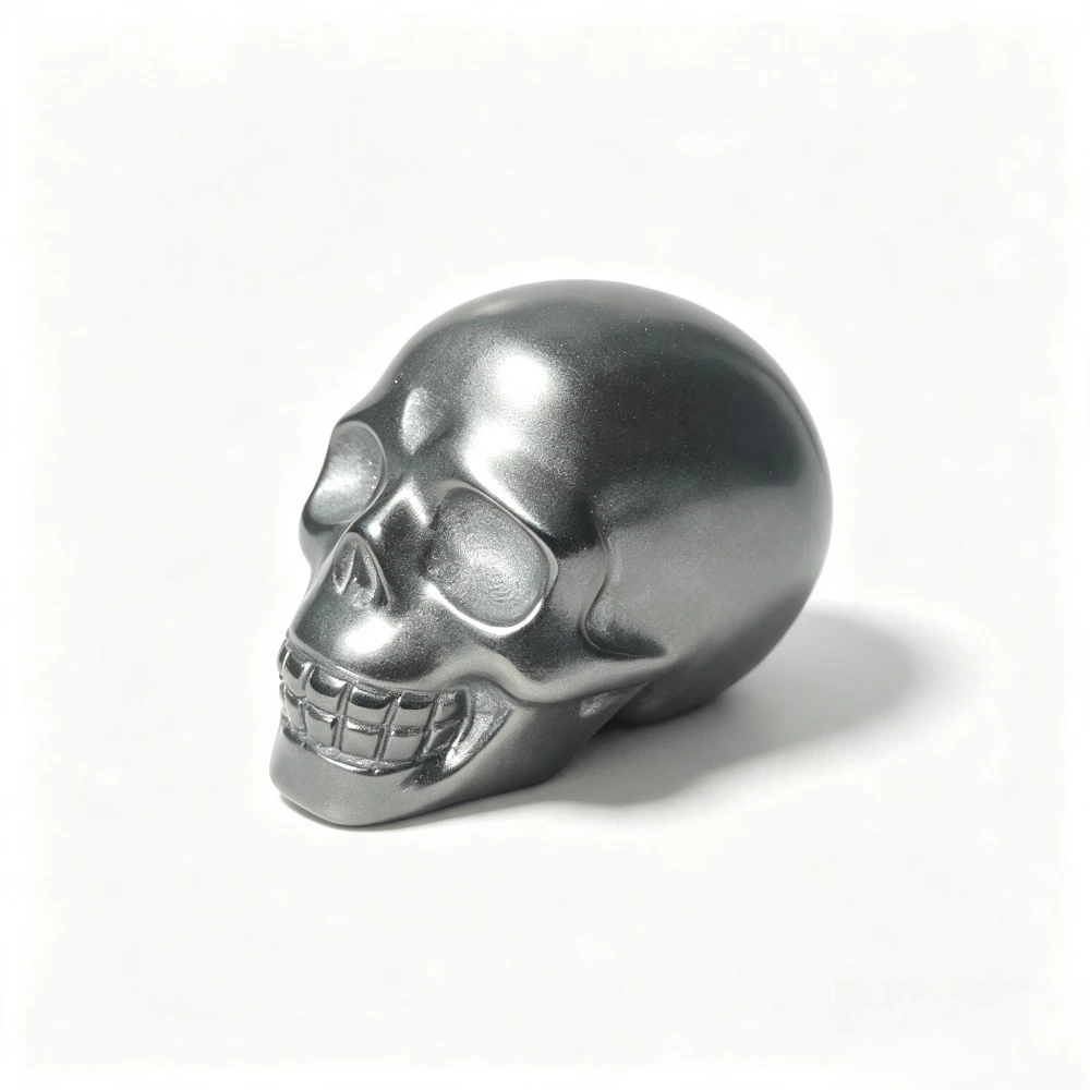 Natural Terahertz Skull Carving Halloween Crystal Spooky Halloween Decor Flash Crystal Gemstone Head for Home & Holiday Gifts