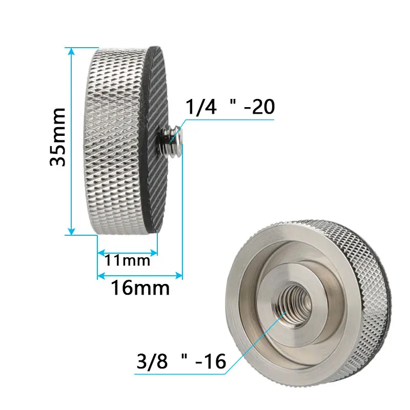 CAMVATE acciaio inossidabile 3/8 "-16 filettatura femmina a 1/4"-20 vite di conversione adattatore per vite filettata maschio per fotocamera/treppiede