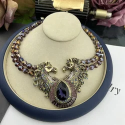 2023 NEW Vintage Two-headed Horse Pendant Premium Double Crystal Necklace