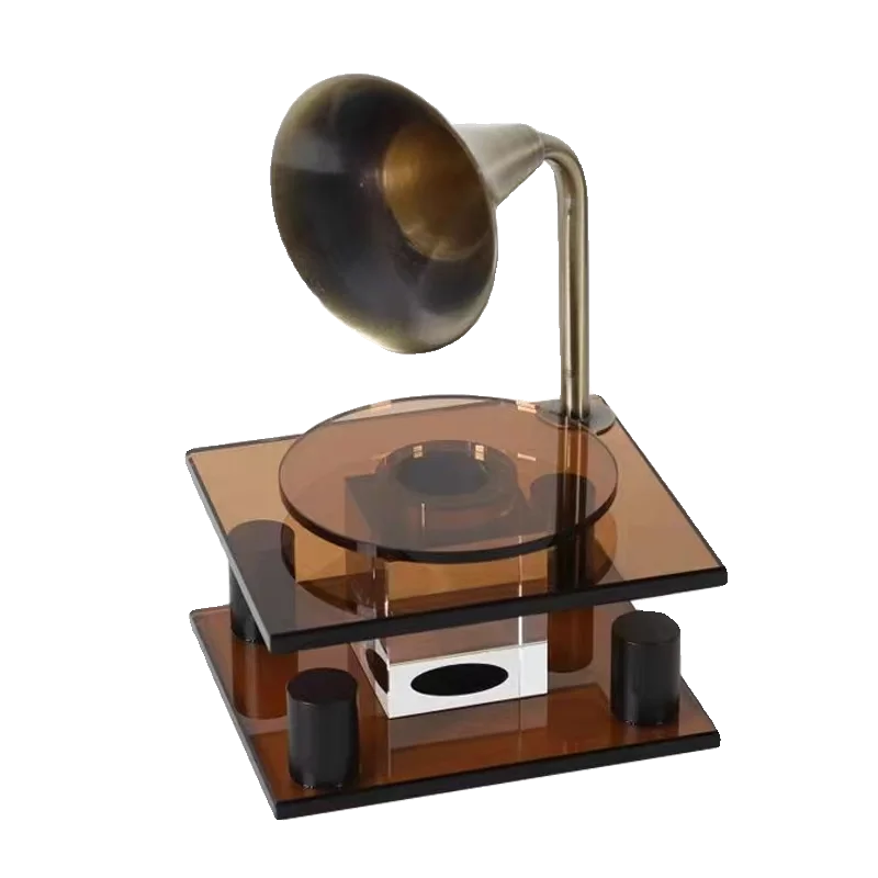 

Высококачественная легкая роскошная современная простая хрустальная ретро-машина для записи, модель комнаты, гостиной, ТВ-шкафа, украшение для рабочего стола, орнамент