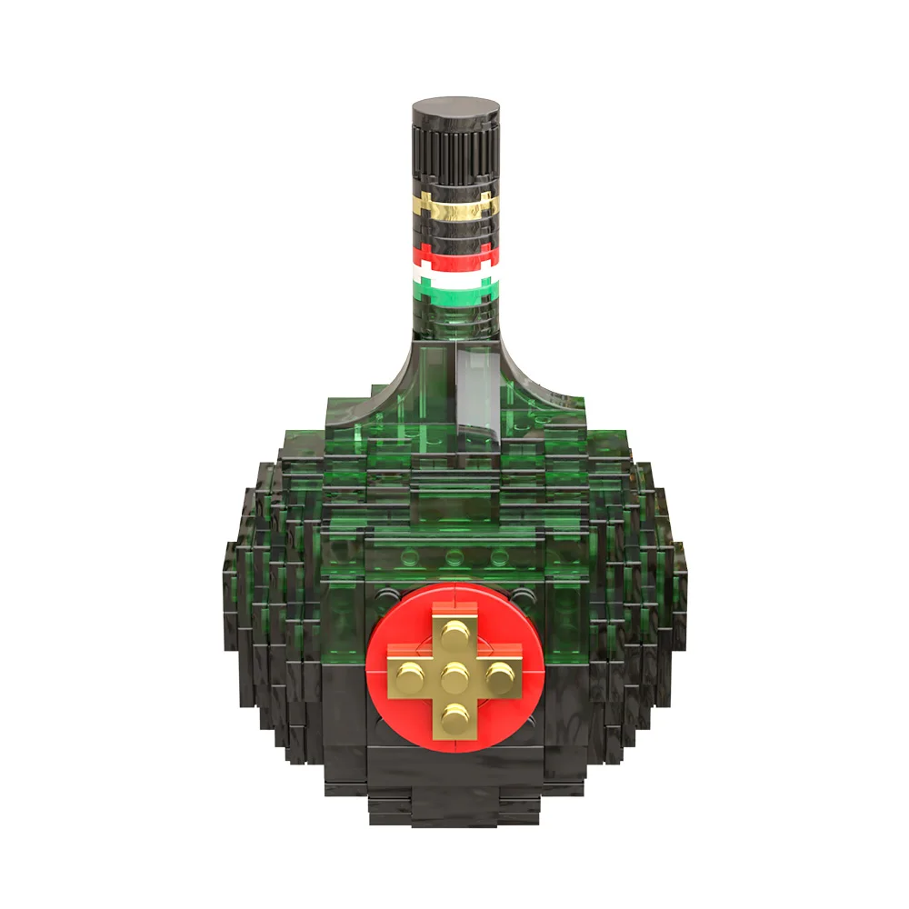 

Модель MOC UNICUM, строительные блоки, европейская копия вина премиум-класса, бутылки, кирпичи, дизайн «сделай сам», игрушка, подарок для взрослых