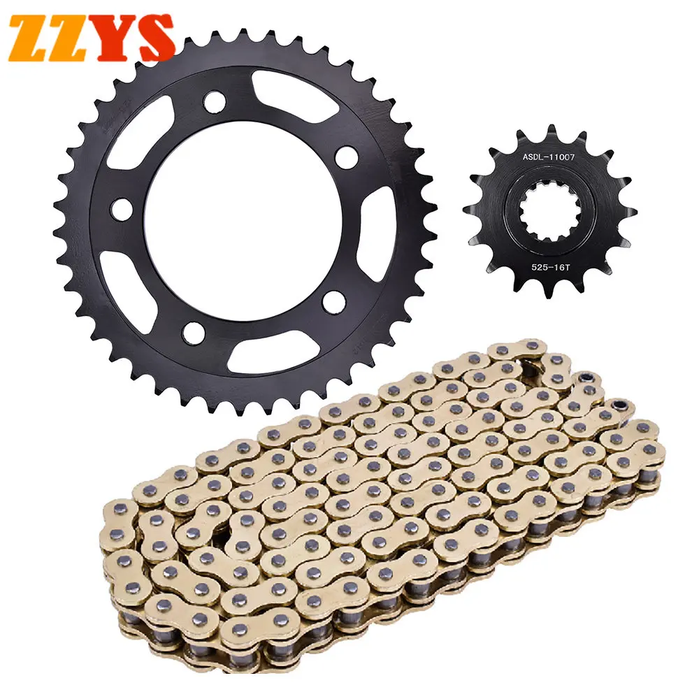 525HO Ring Motorcycle Golden Chain 525 16T 42T Front Rear Sprocket Gear For Honda CBF600 CBF600N CBF600NA PC43 CBF 600 2008-2011