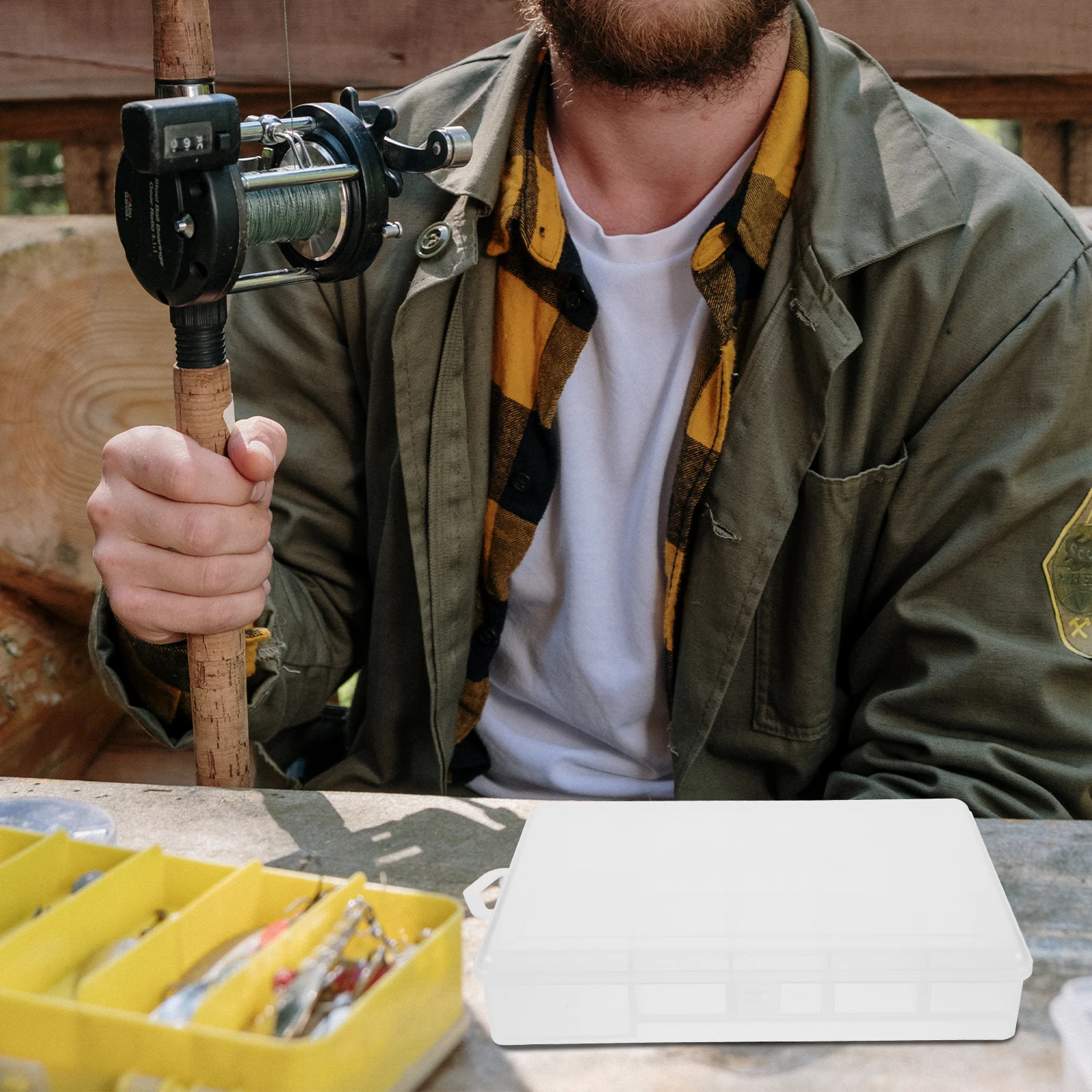 

14 Large Grids Plastic Storage Box Transparent Fishing Organizer Tackle Cases Bait Container Hook Trays Portable Solution