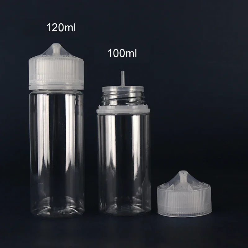 

50PCS 30ml 60ml 100ml 120ml Empty Plastic PET Transparent Dropper Bottles E Liquid Vape Juice Bottle with Translucent White Caps