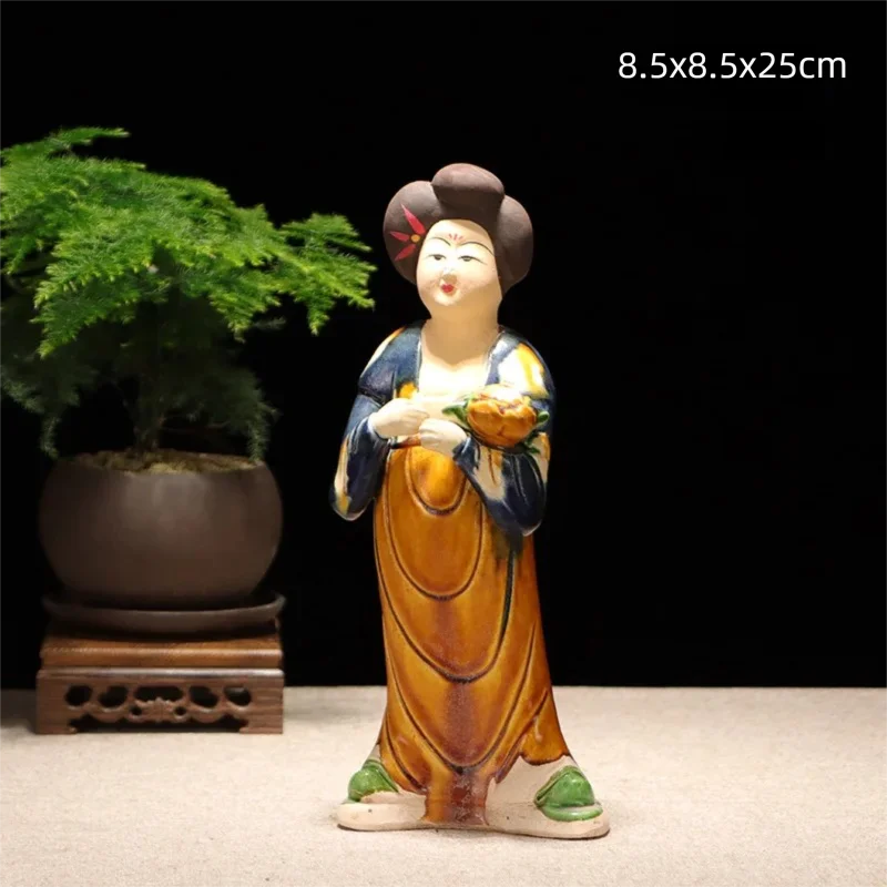 

Chinese Luoyang Ceramics Tang Sancai Court Lady Statue Vintage Home Decor Craft