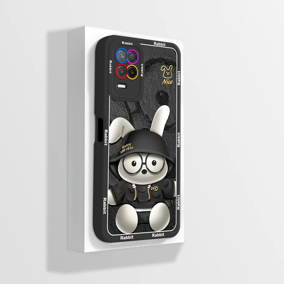 For Realme Narzo 30 5G Case For Realme Narzo 30 5G Cover Narzo30 RMX3242 Panda Bumper Liquid Silicone Soft Shockproof Phone Case