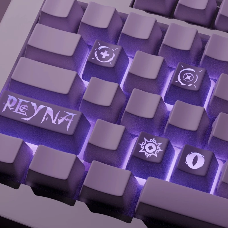 Valorant Reyna Keycap أنيمي PC الكرز الشخصي شفافة أغطية المفاتيح مخصصة الألعاب مفتاح قبعات قبعات لوحة المفاتيح الميكانيكية MX التبديل