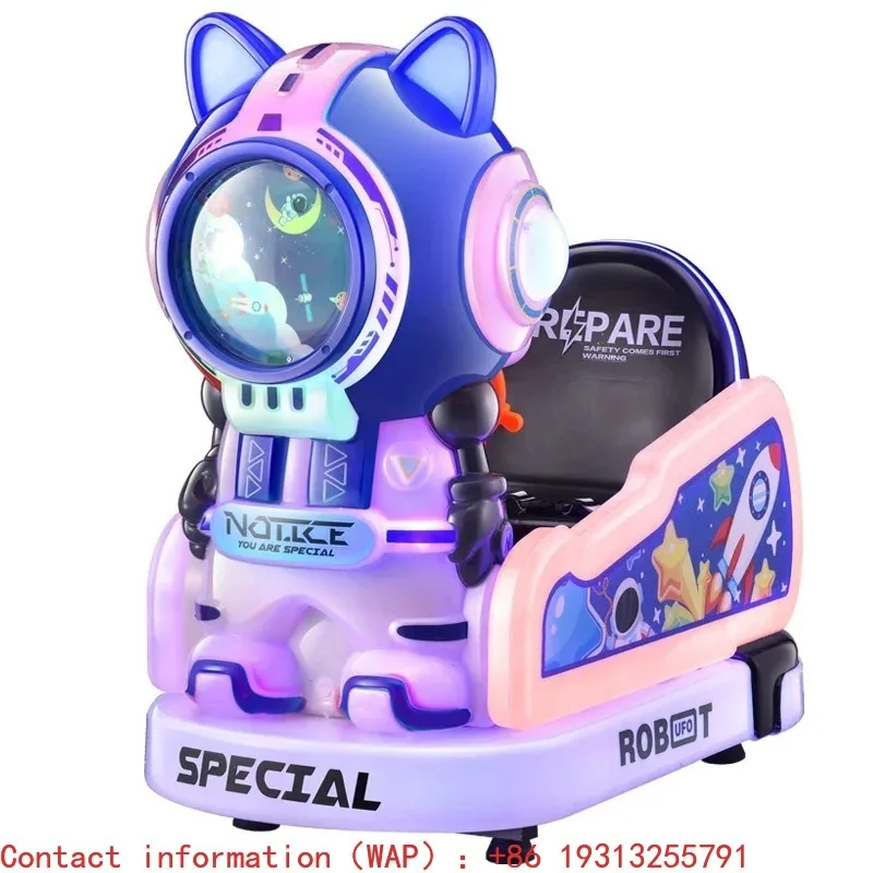 

New Product Cartoon Space Coin Operated Car Kids Ride on Car Amusement Children Snowflake Blowing Swing Gaming Machine