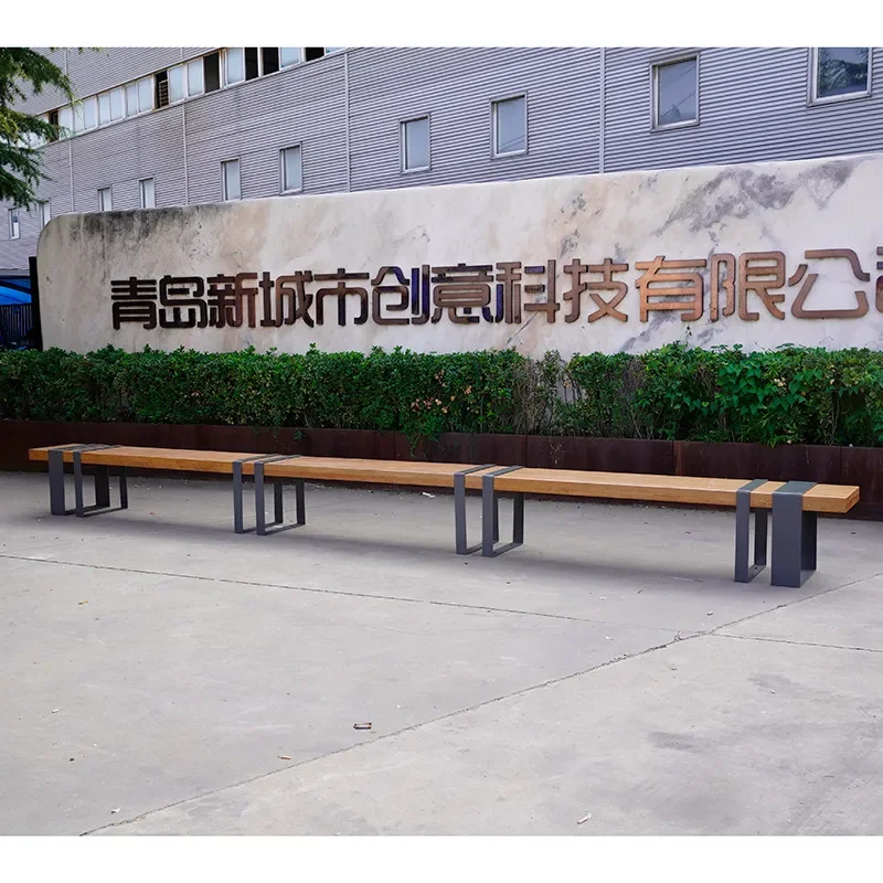 Stainless Steel Park Chair Outdoor Leisure Bench Square Courtyard Community Seating Landscape Garden Bench Durable Public