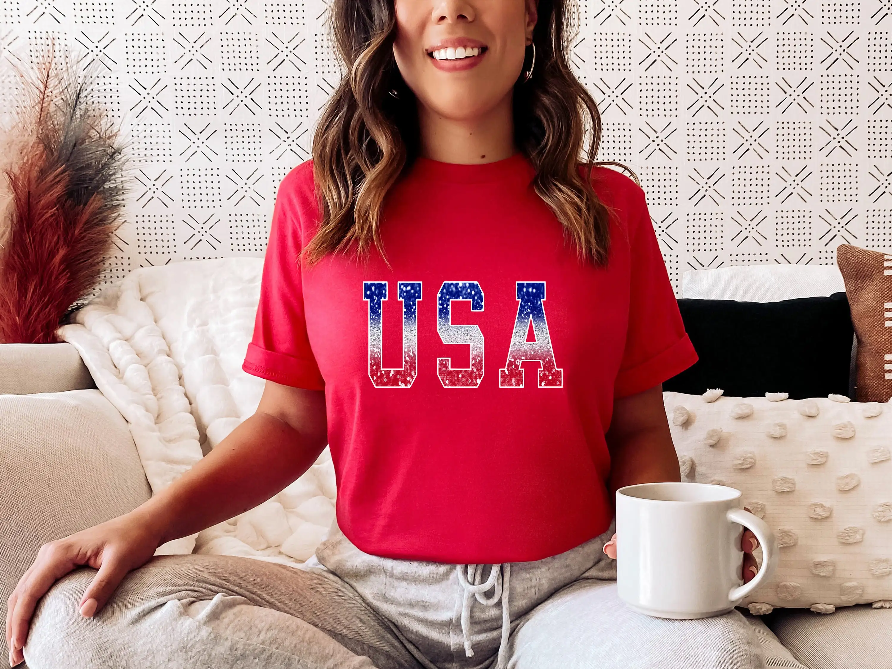 

Usa Flag T Shirt 4Th Of July Comfort Color Independence Day America Fourth Freedom Patriotic