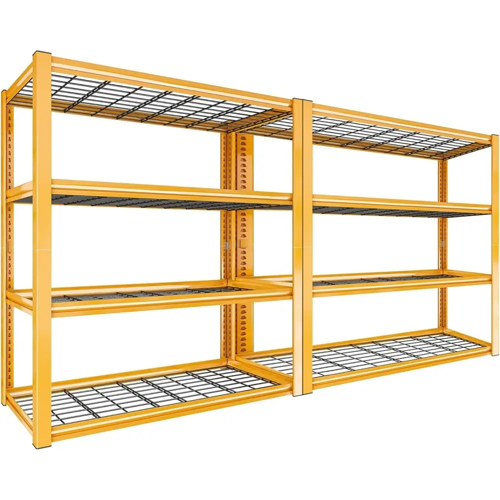 

40 Wide Heavy-Duty 4-Tier Metal Shelving, 2240 lbs Capacity, for Retail, Storage, Garage, or Warehouse