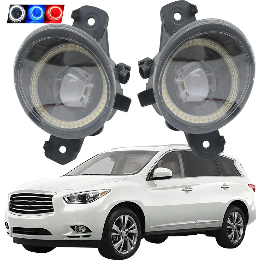 2 х Автомобильные светодиодные противотуманные фары в сборе для Infiniti JX35 JX L50 QX60 2013 2014 2015 дневные ходовые огни Angel Eye DRL 30 Вт PTF