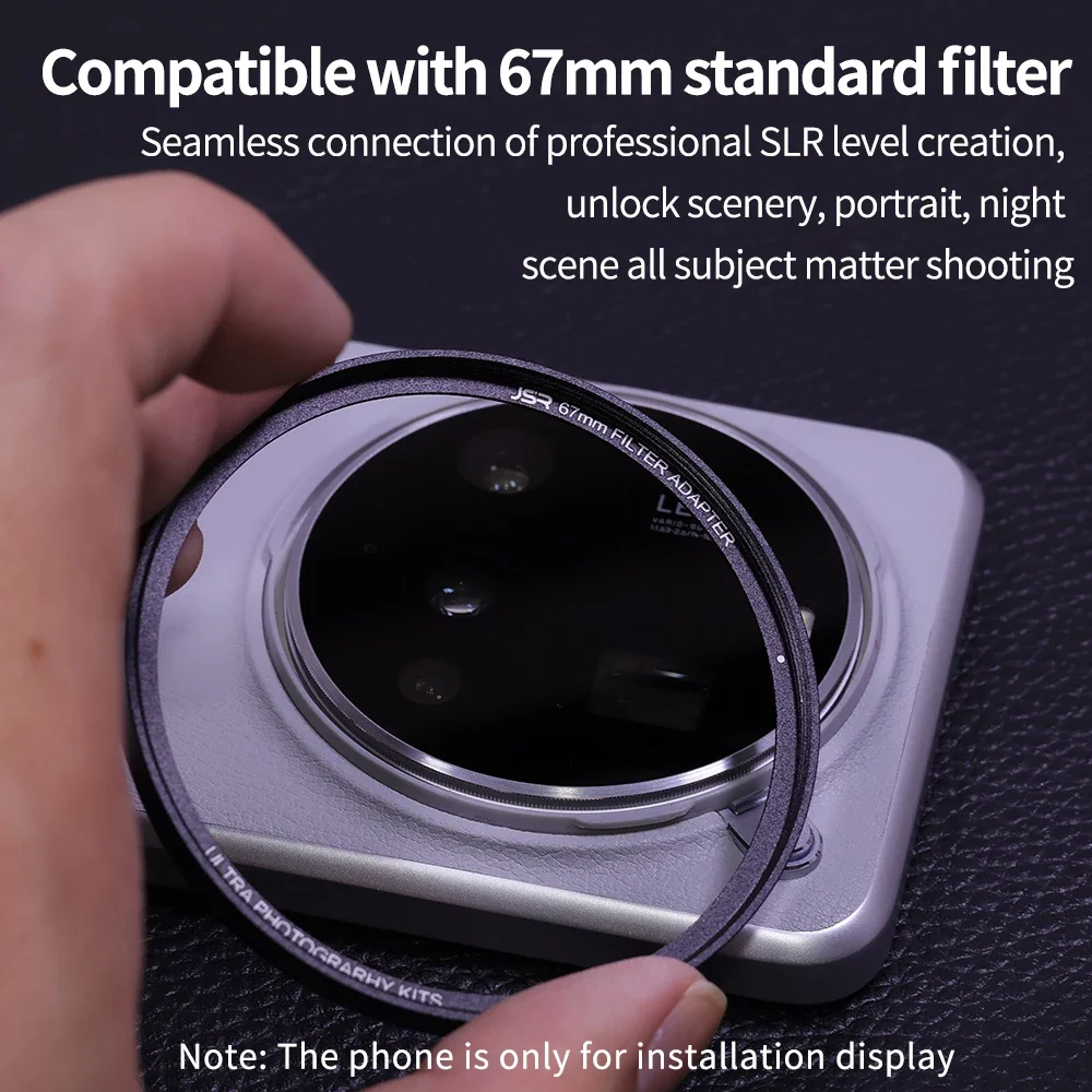 Lens Adapter Photography Kit for Xiaomi 15 Ultra 67mm Filter Adapter Ring Aluminum Frame Lens Hood Scratch-proof Dustproof Cap