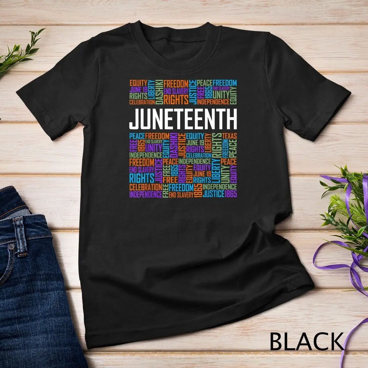 Juneteenth Words Black History Afro American African Freedom Unisex T-shirt