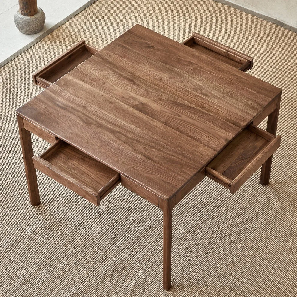 [Massivholz] Neuer chinesischer quadratischer Tisch aus Massivholz, multifunktionaler Tisch mit acht Unsterblichen-Motiven, geeignet für Wohnzimmer, Esstisch, Teetisch