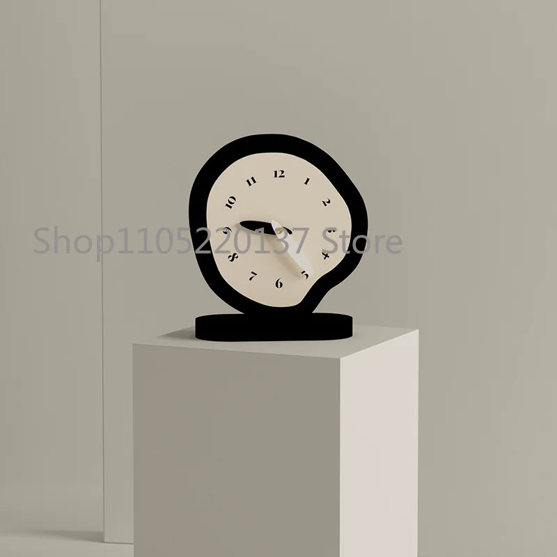 Cream Wind Internet Celebrity Living Room Entrance Desktop Ornament Hour Clock Pendulum Desktop Silent Creative High