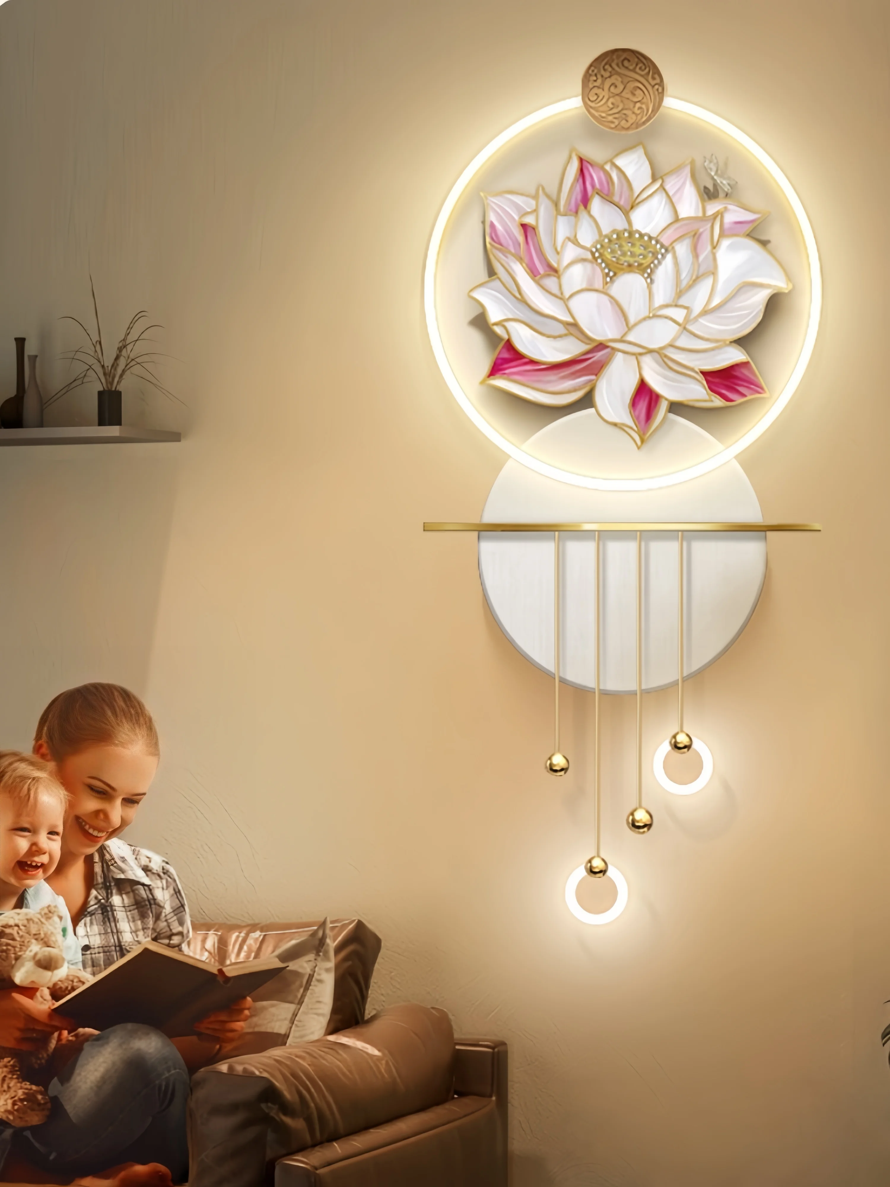 #New Chinese Style Entrance Decoration Painting 2025 New Light Emitting Hanging Painting