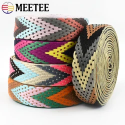 2/5/8m Meetee 22mm Ethnic Jacquard Webbing Band Backpack Belt Ribbon Decoration Bias Binding Tape DIY Garment Sewing Accessories
