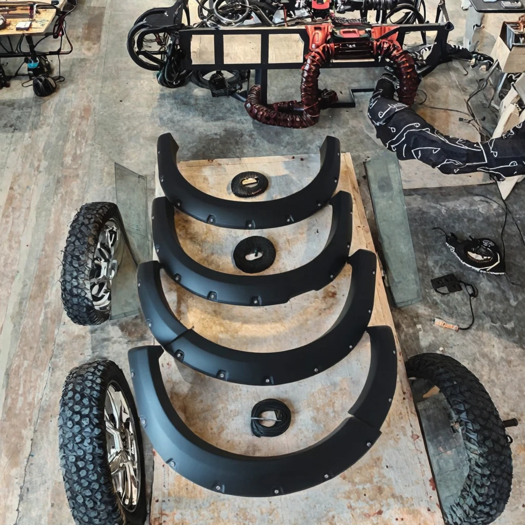 تصميم Bushwacker لعام 2023 ملحقات قوس عجلة Ranger Wildtrak أجزاء مشاعل الحاجز مجموعات جسم السيارة #4