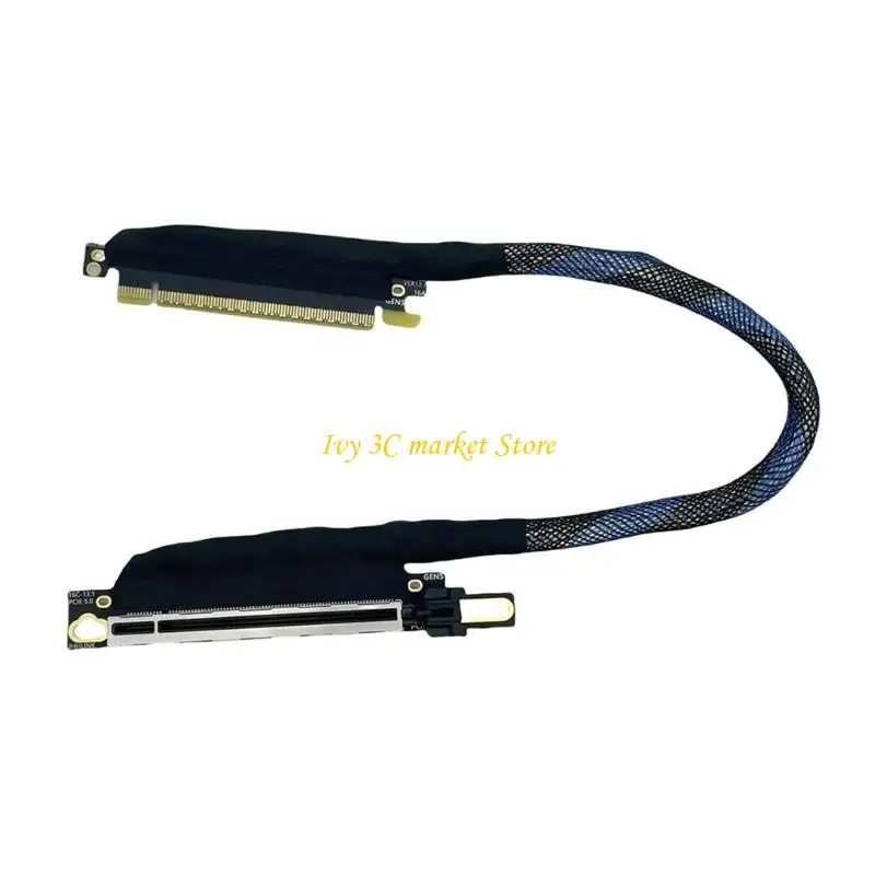 

D7YC PCIE 5.0 X16 Extension Cable Multi Protections Metal Shielding for Graphics Card