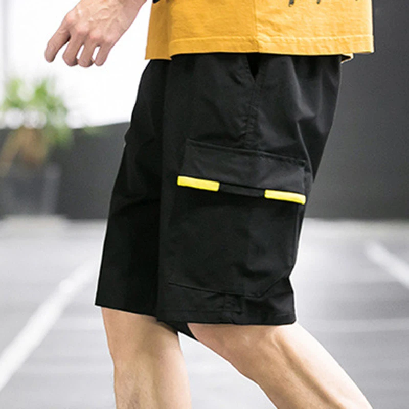 Homem Shorts Moda Bolsos Duplos Em Linha Reta Solta Confortável Homem Casual Shorts 2023