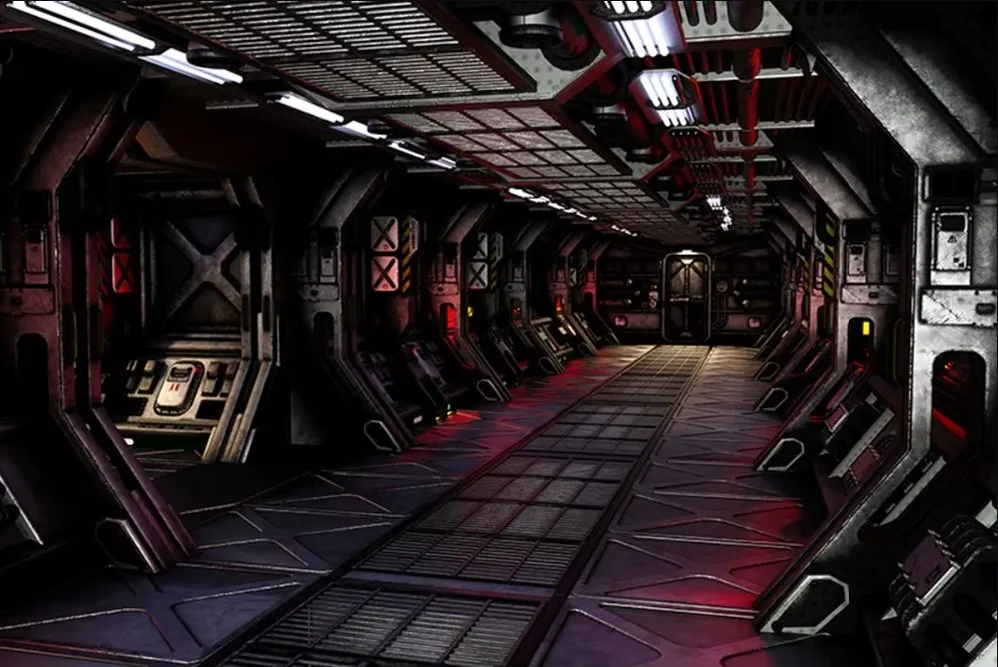 خلفيات نفق مستودع سفينة الفضاء الخارجي لخلفيات حرب الكوكب النجمية وخلفيات استوديو التصوير الفوتوغرافي للحفلات