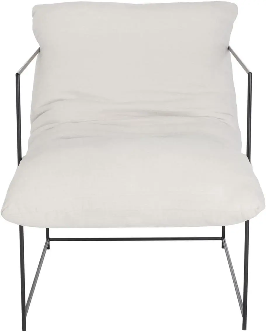 

Safavieh Home Collection Portland Metal Ivory and Black Pillow Top Accent Chair