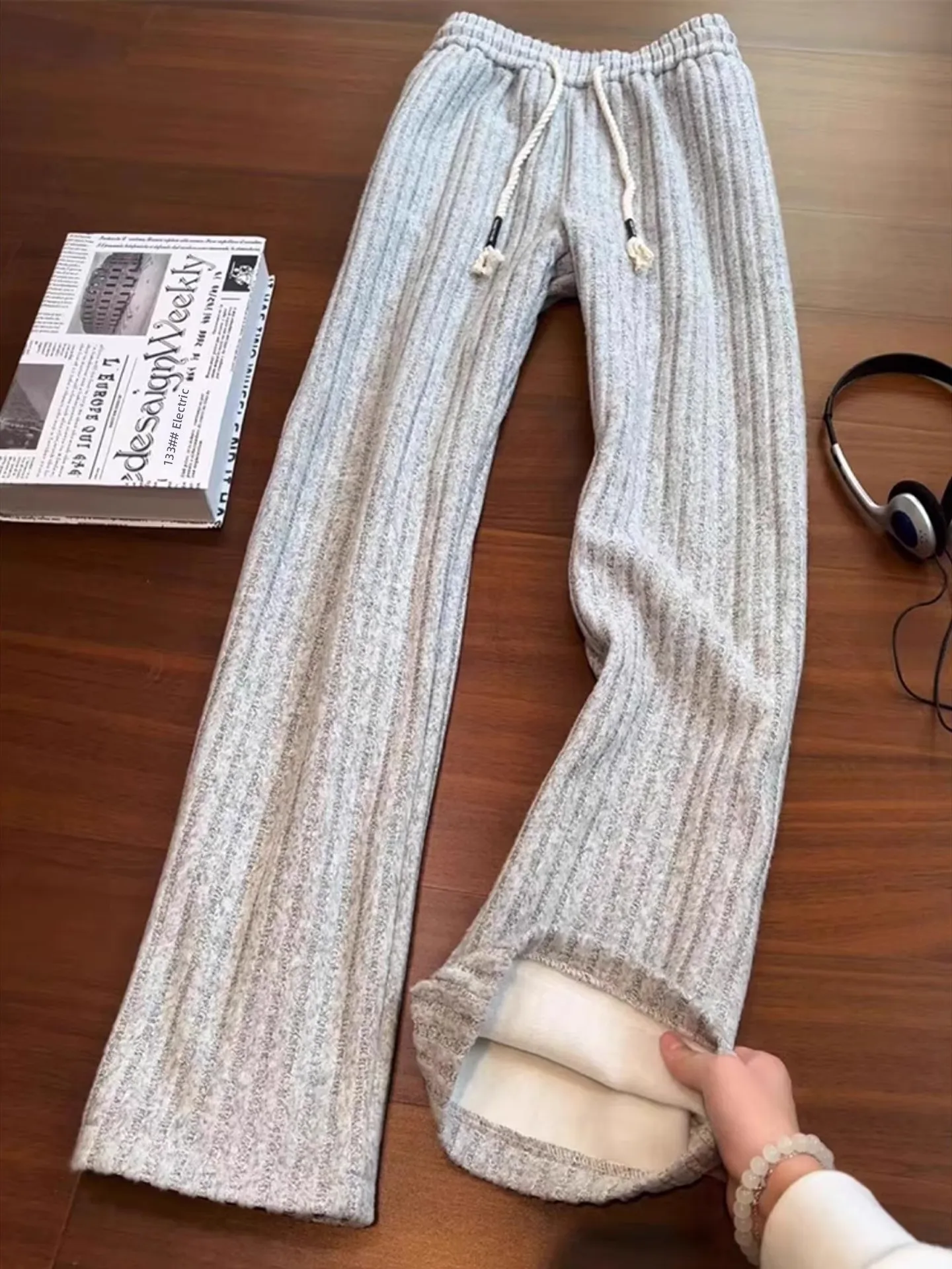 

Ay Cleanfit Fce Спортивные штаны в полоску на подкладке Мужские зимние Thiened повседневные свободные прямые спортивные штаны Удобный полиэстер