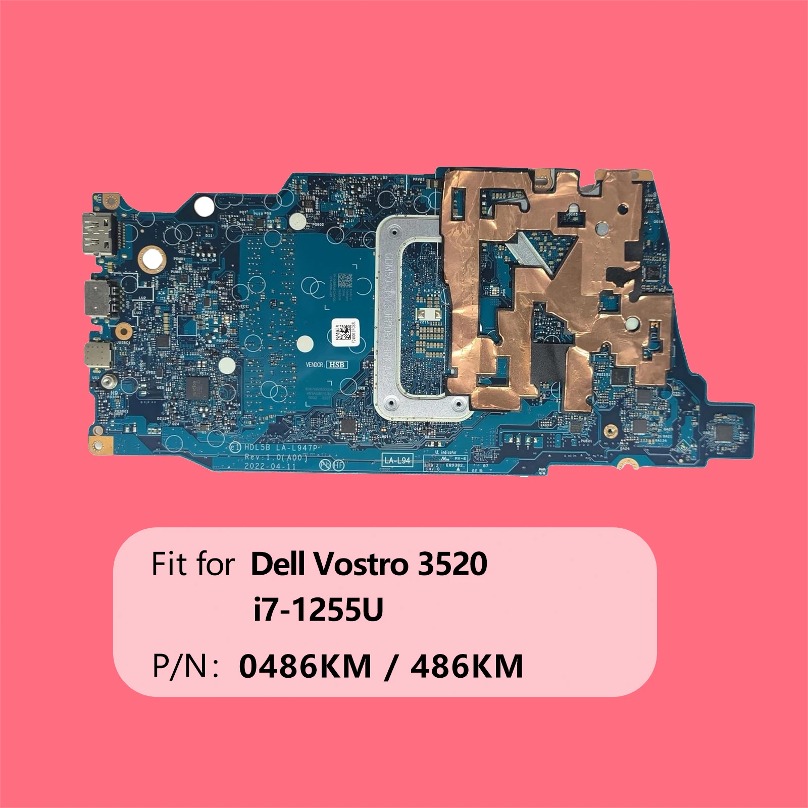 

Сменная материнская плата для ноутбука HDL5B LA-L947P для системной платы Dell Vostro 3520, процессор i7-1255U MX550 2G VRAM 0486 км 486 км