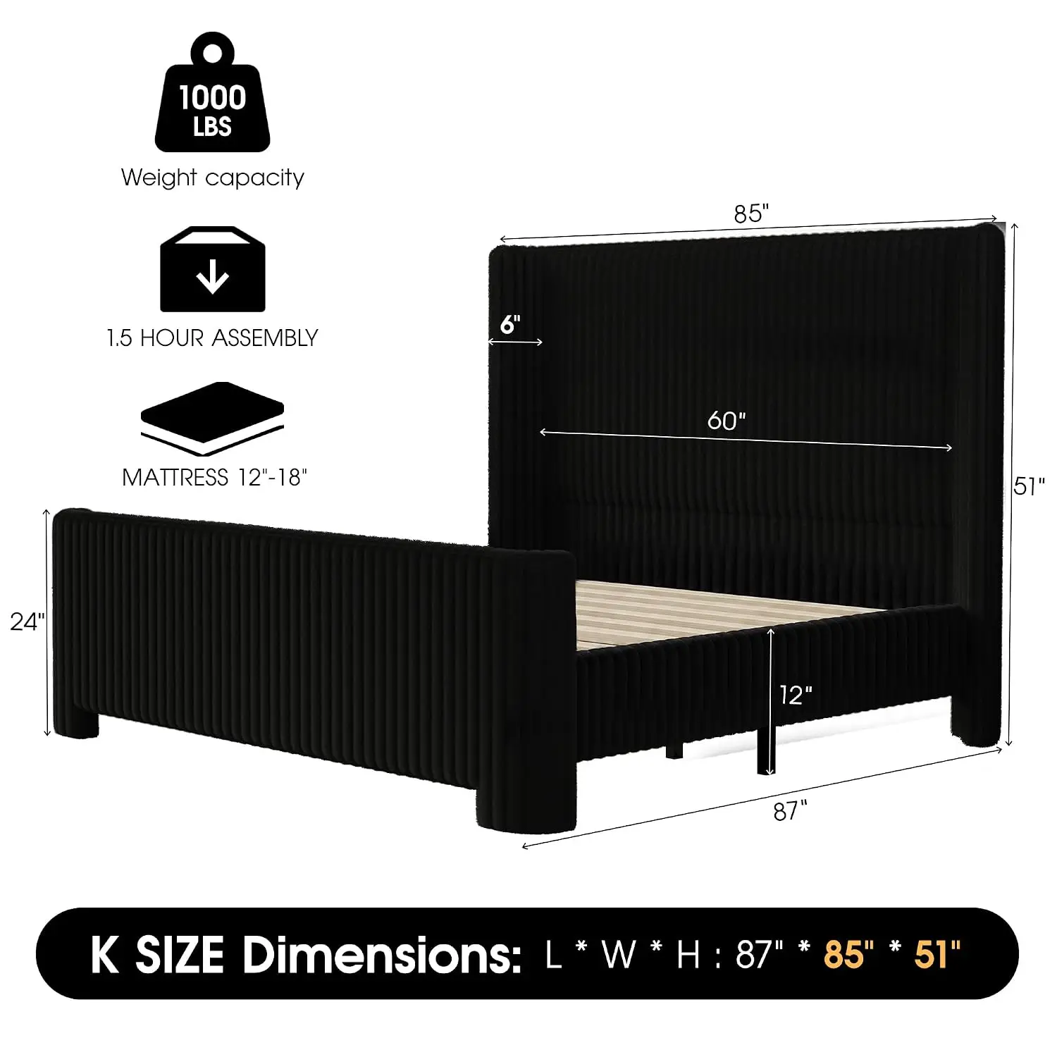 Faux-Fur King Bed Frame 51