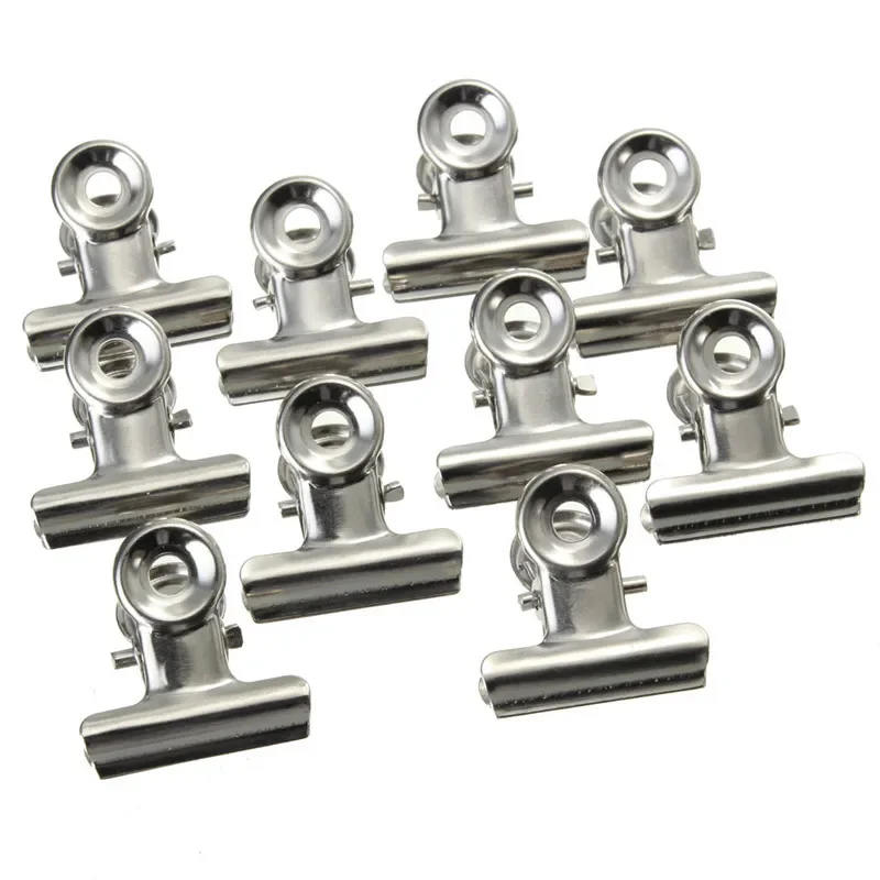 Affordable 10 Pcs Silver Tone Metal Office Paper Document Binder Clips 22mm