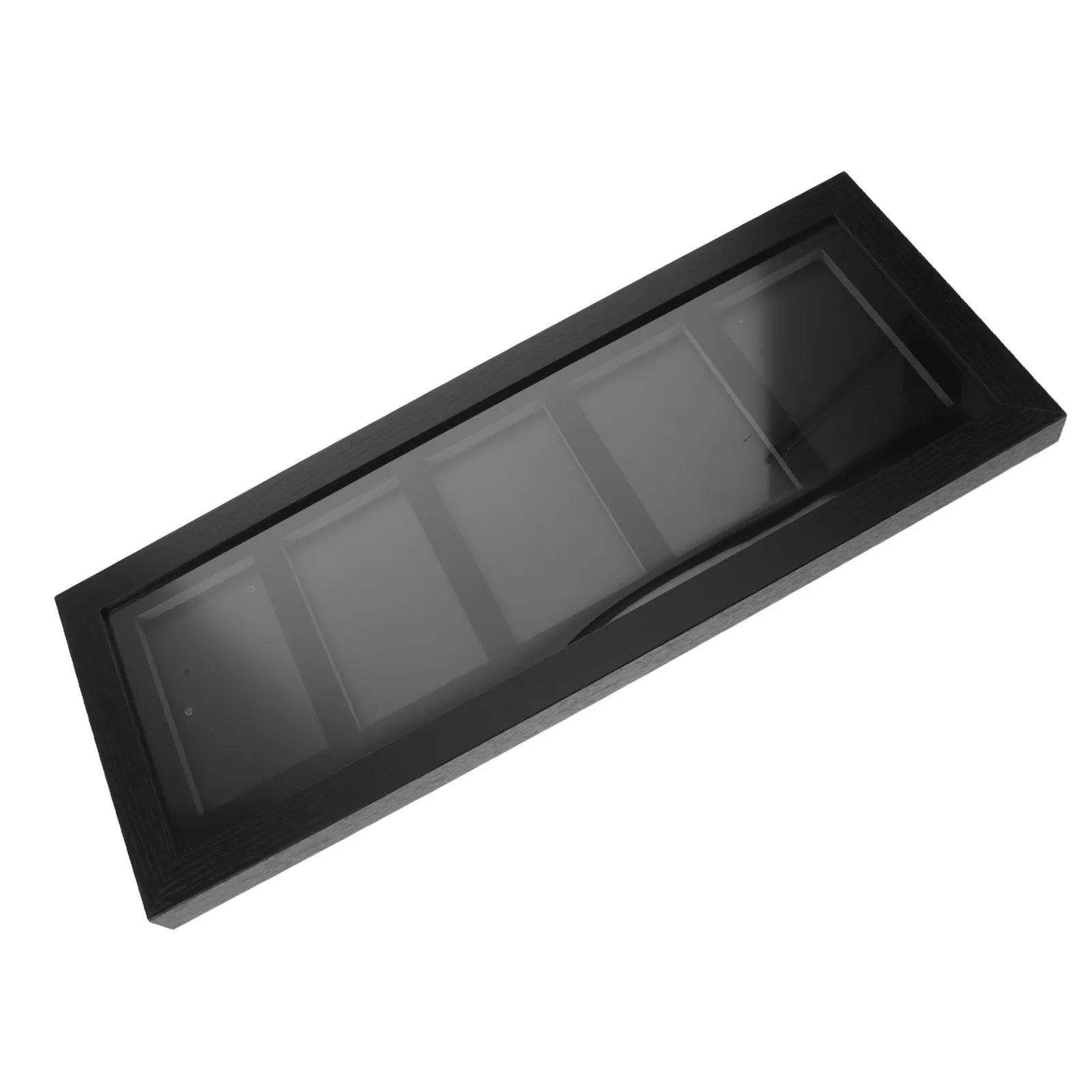 Trading Card Display Frame 5-Grids Wall Mount Refined Holder for Baseball Football Basketball Hockey Soccer Cards 20x7.6x1.2