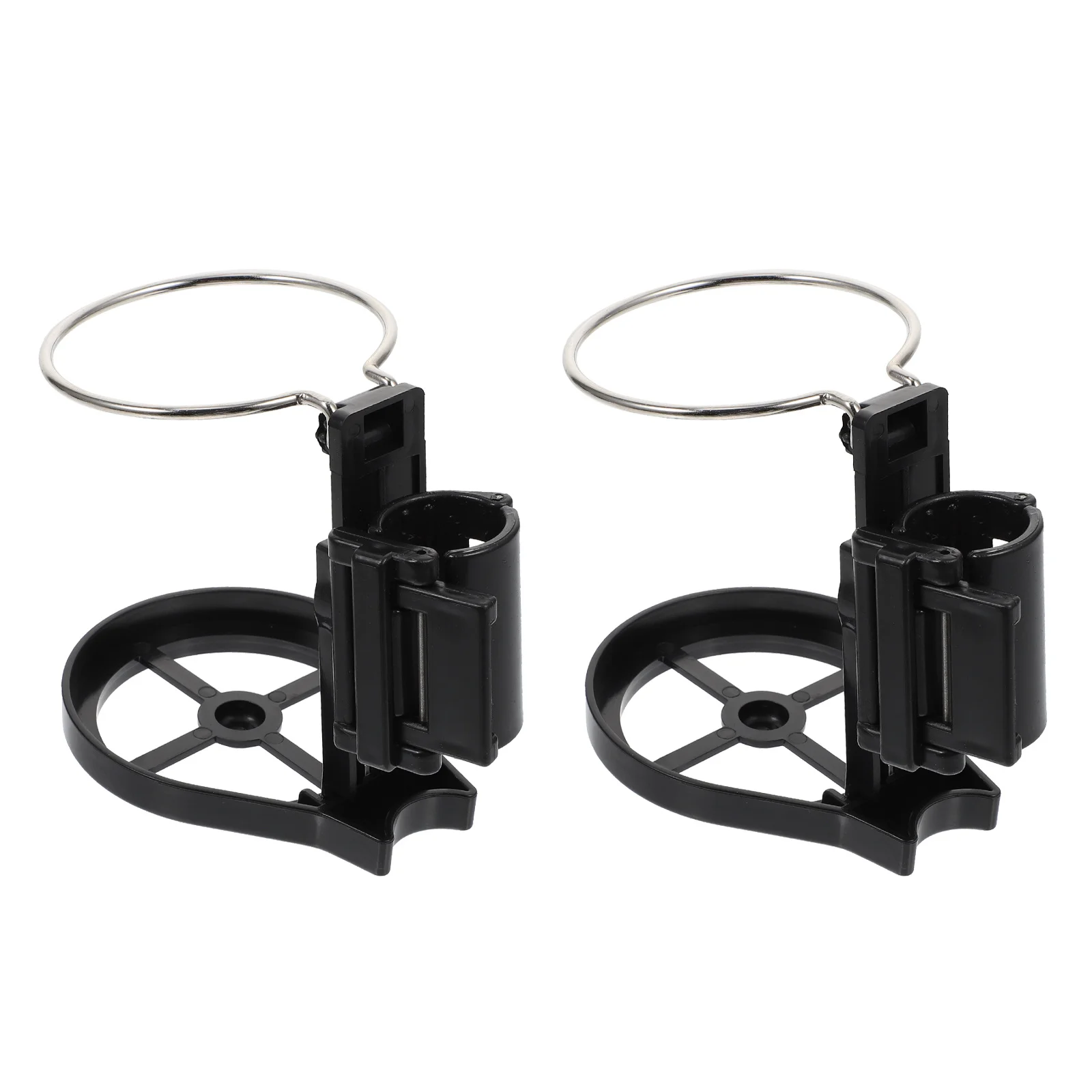 

2pcs Chair Cup Holder Stainless Steel Foldable Water Bottle Rack For Fishing Box Outdoor Use Portable Cup Storage Stand Fishing