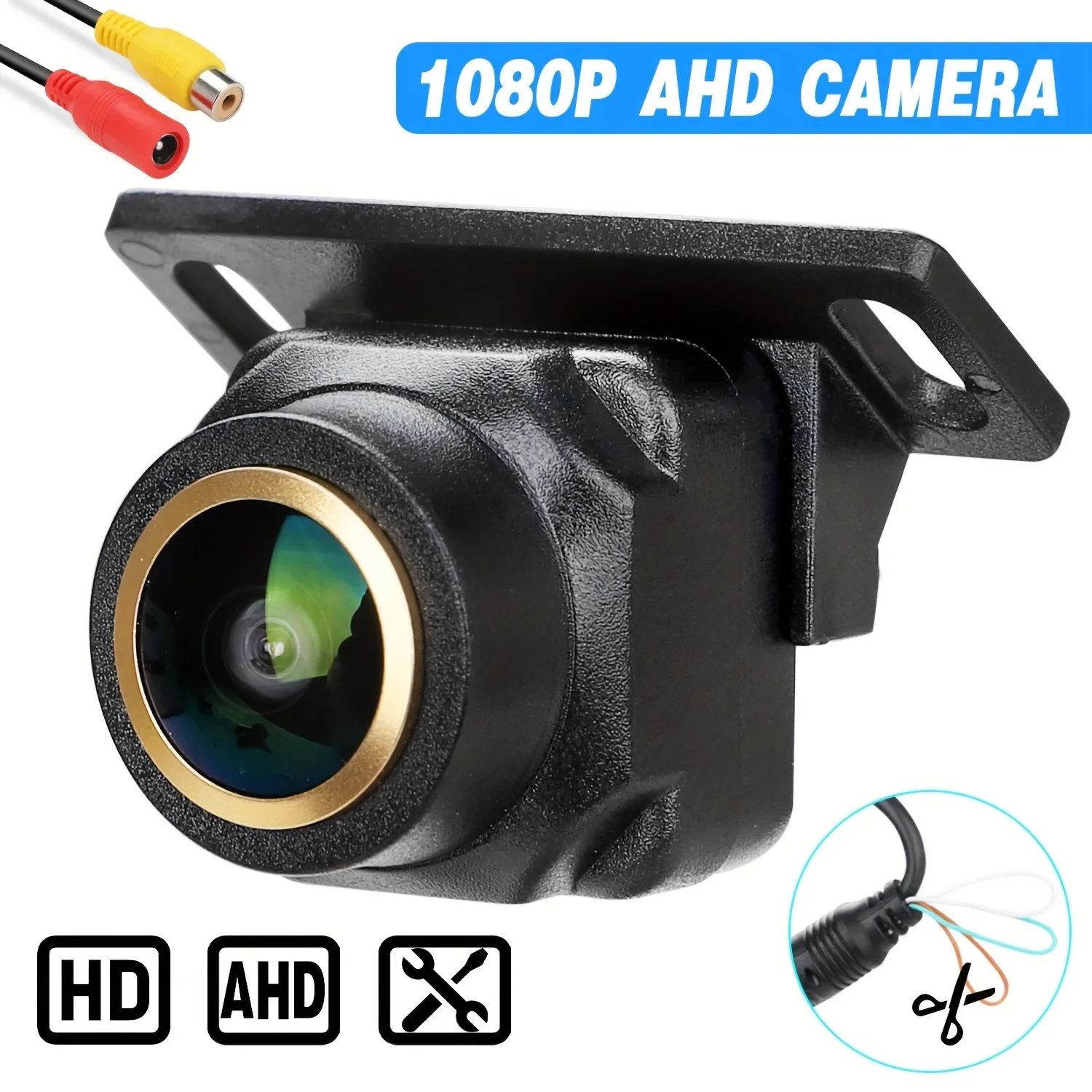 Queender AHD 1080P Backup Camera HD Night Vision Wide Angle Front/Forward Rear View Reversing Camera with Parking Guide Lines Wa